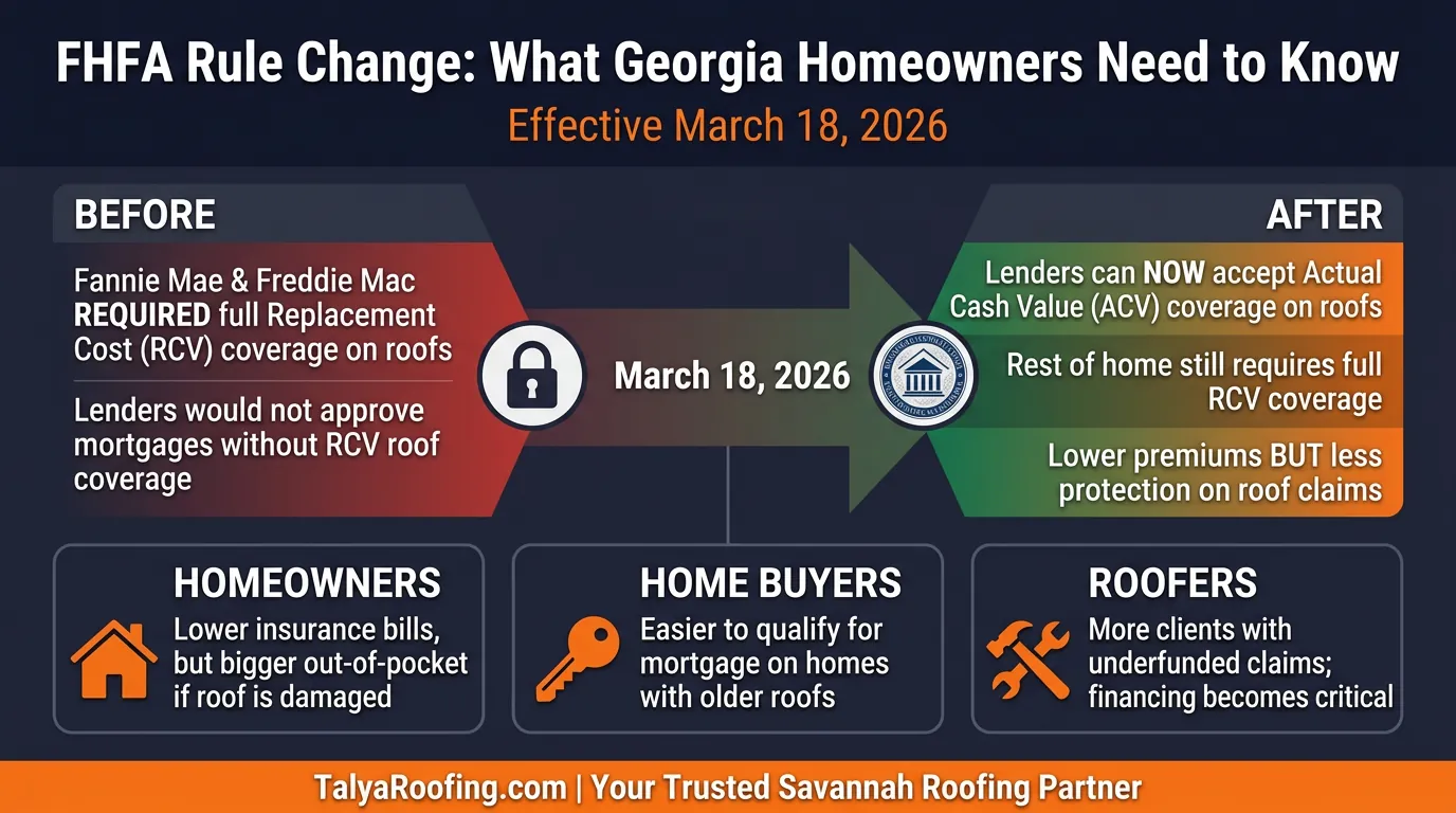 New FHFA Rule Changes Roof Insurance for Millions — ACV vs RCV Explained