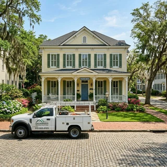 Classic Savannah rental property roof with architectural asphalt shingles