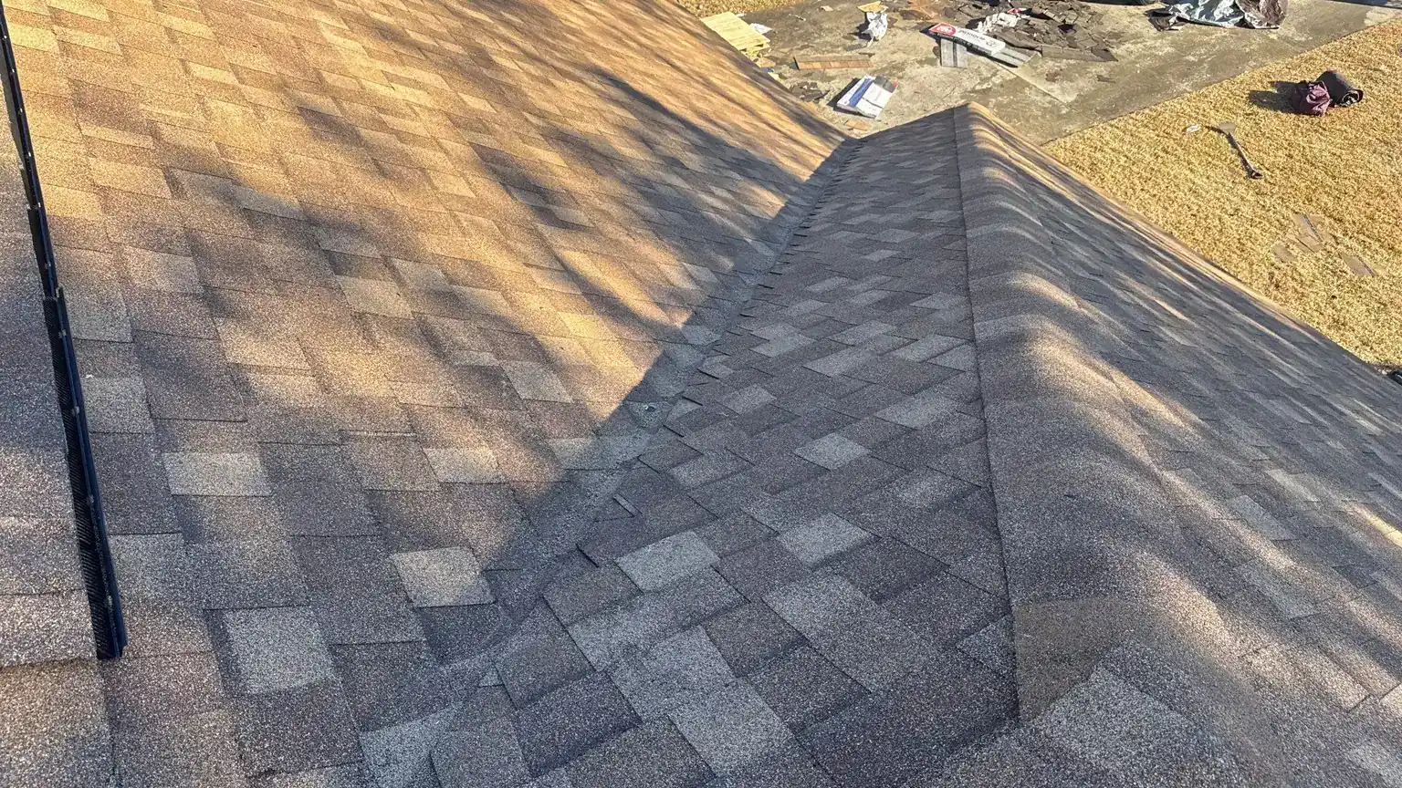 Completed architectural shingle roof replacement on a Hinesville GA home in the 31313 Fort Stewart corridor