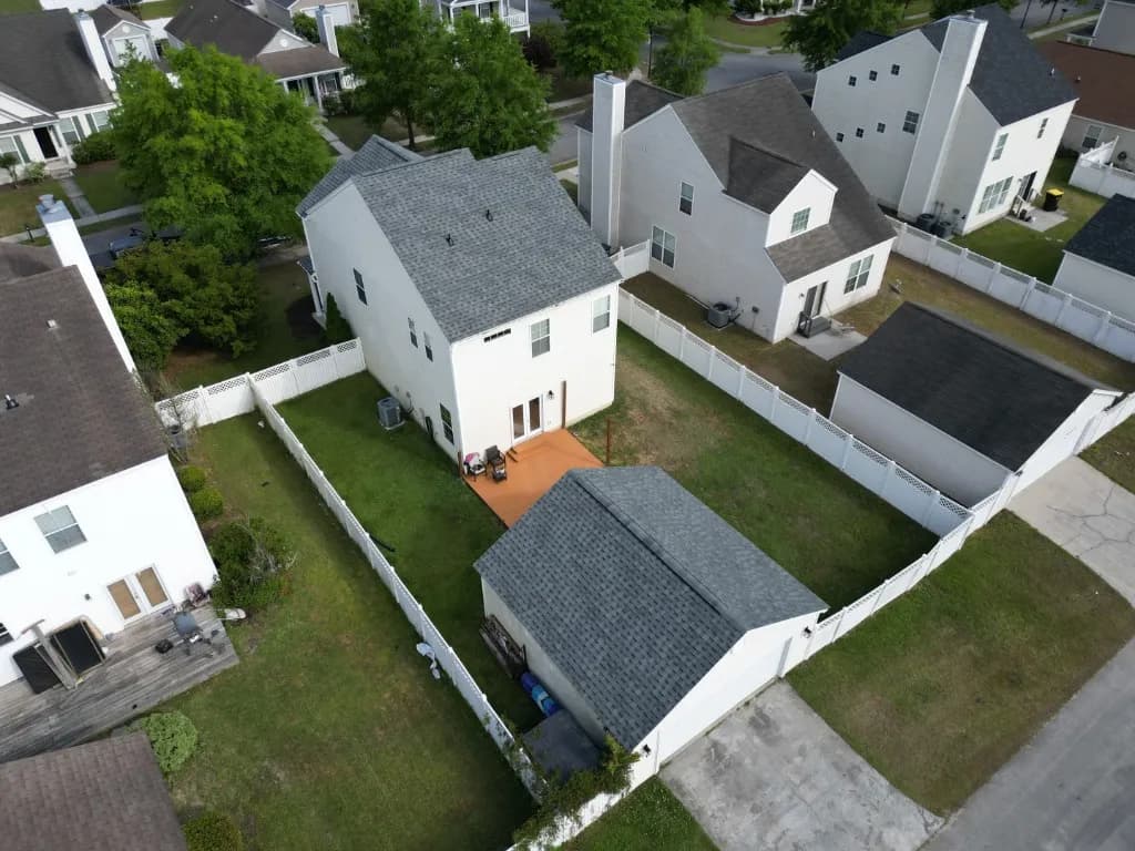 Completed shingle roof on Savannah residential home
