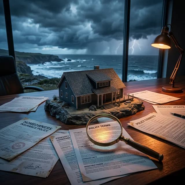 Insurance paperwork beside a coastal Georgia home with an aging shingle roof