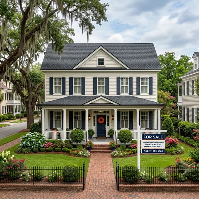 Savannah home with brand-new architectural shingle roof boosting curb appeal and property value