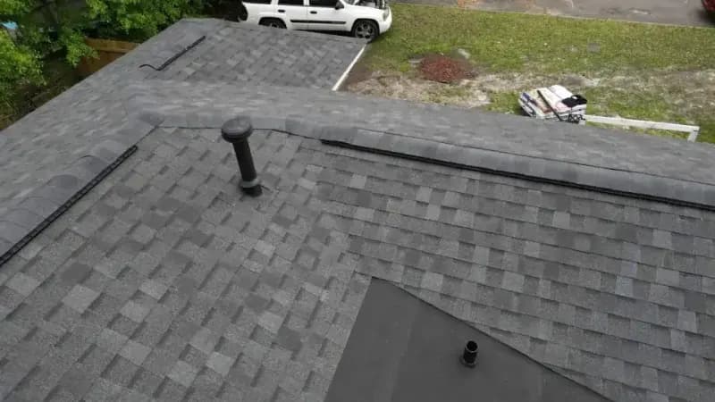 Talya Roofing crew installing a new roof on a Savannah residential home