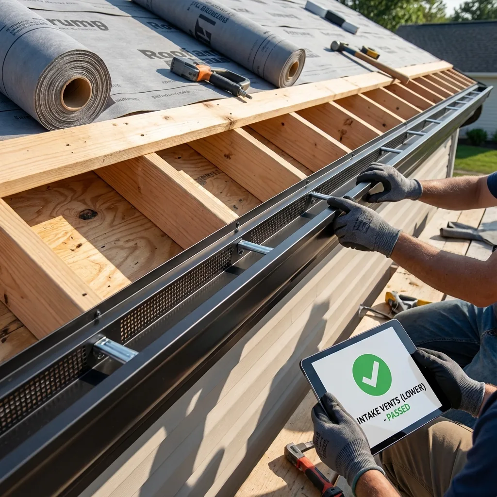 Detailed view of intake and exhaust ventilation systems