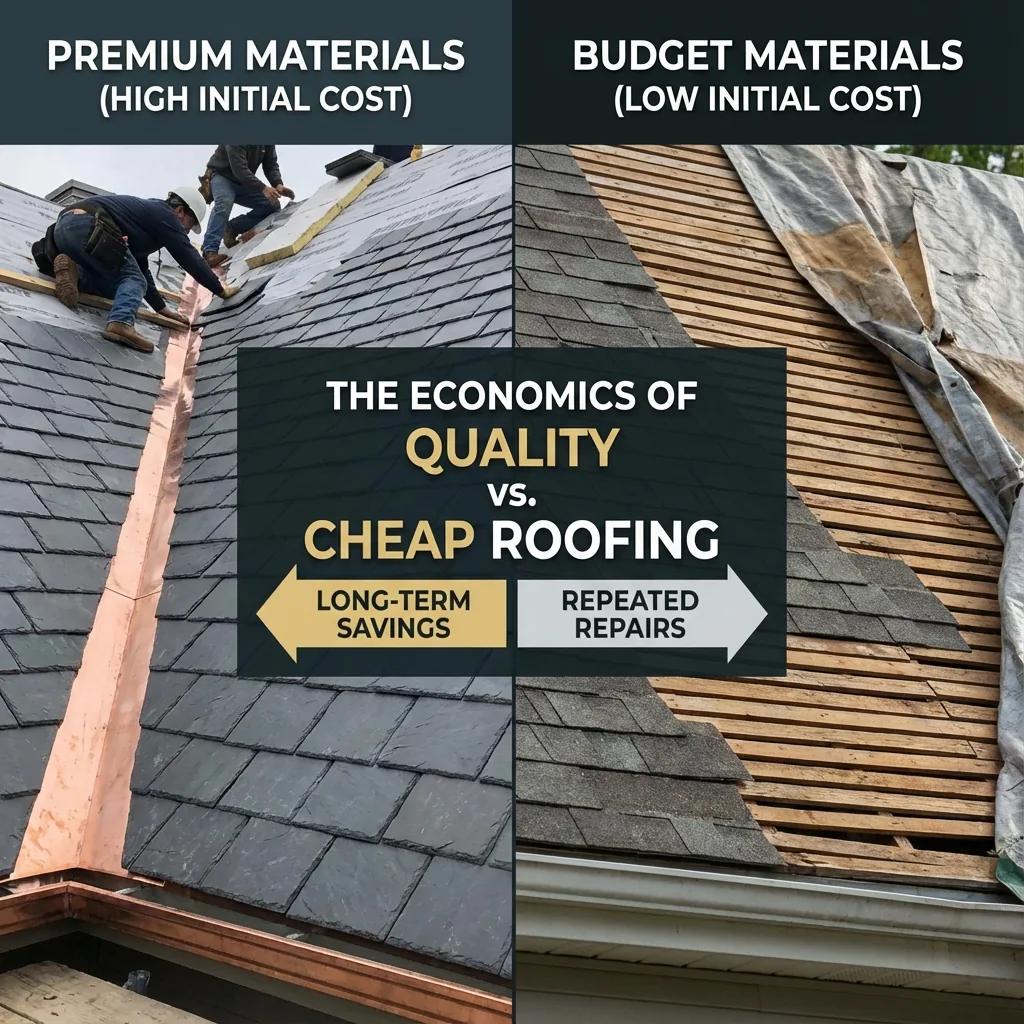 Economics of Quality vs Cheap Roofing Graph