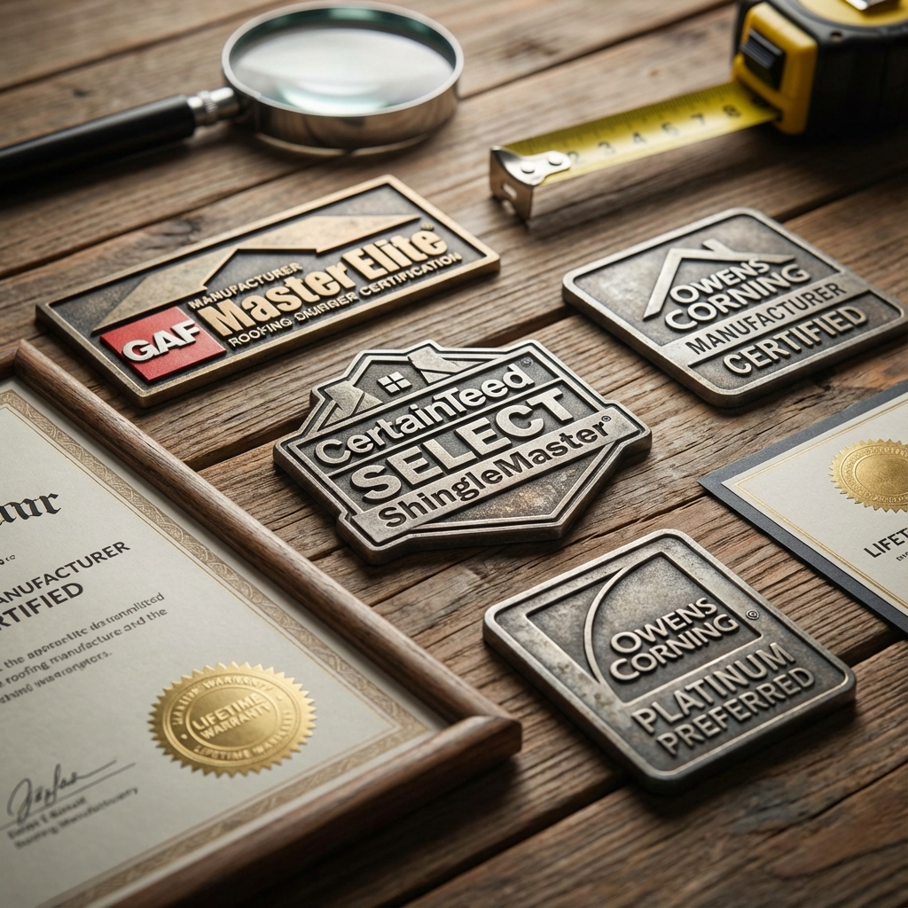 Roofing Manufacturer Certifications and Badges