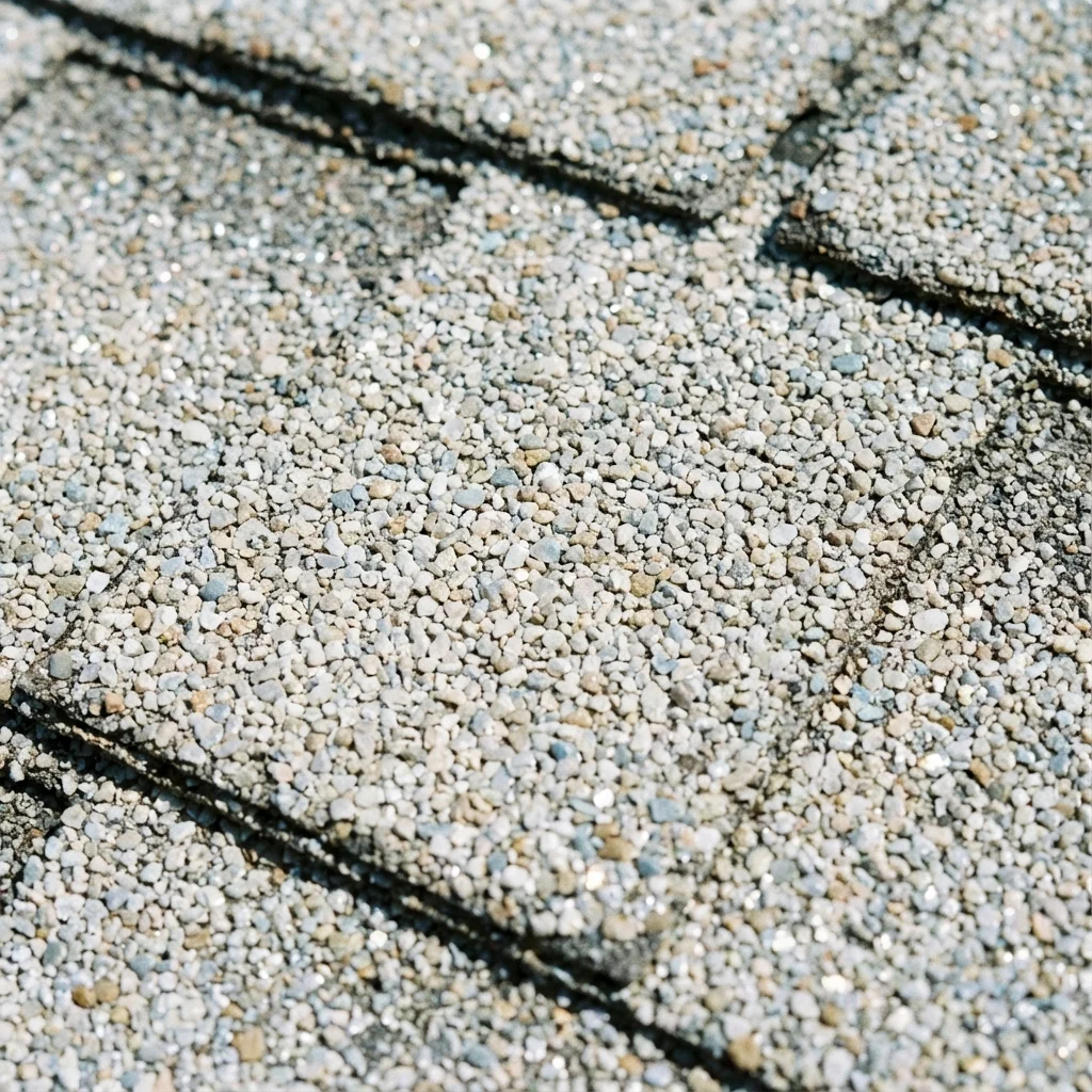 Close-up of energy-efficient reflective roofing shingles installed on a Savannah home