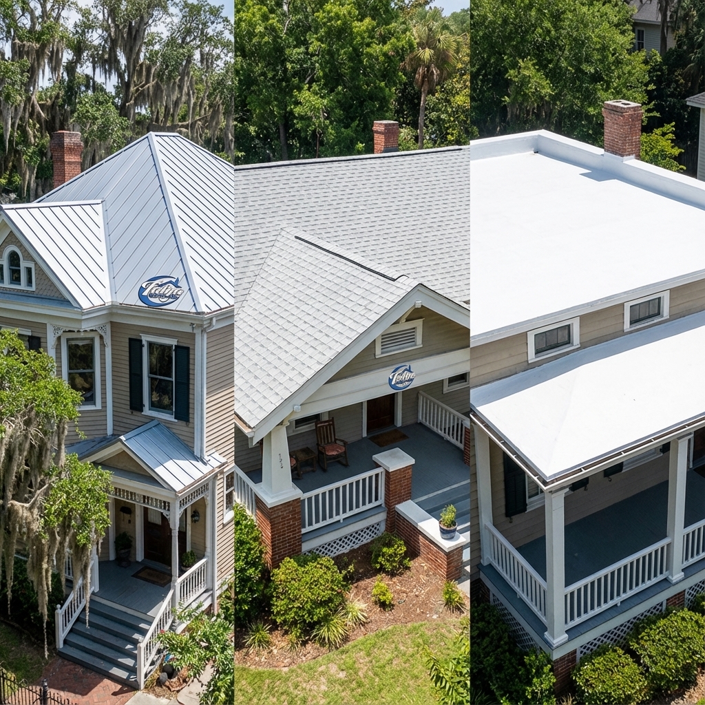 Various energy efficient roofing types on Savannah GA homes