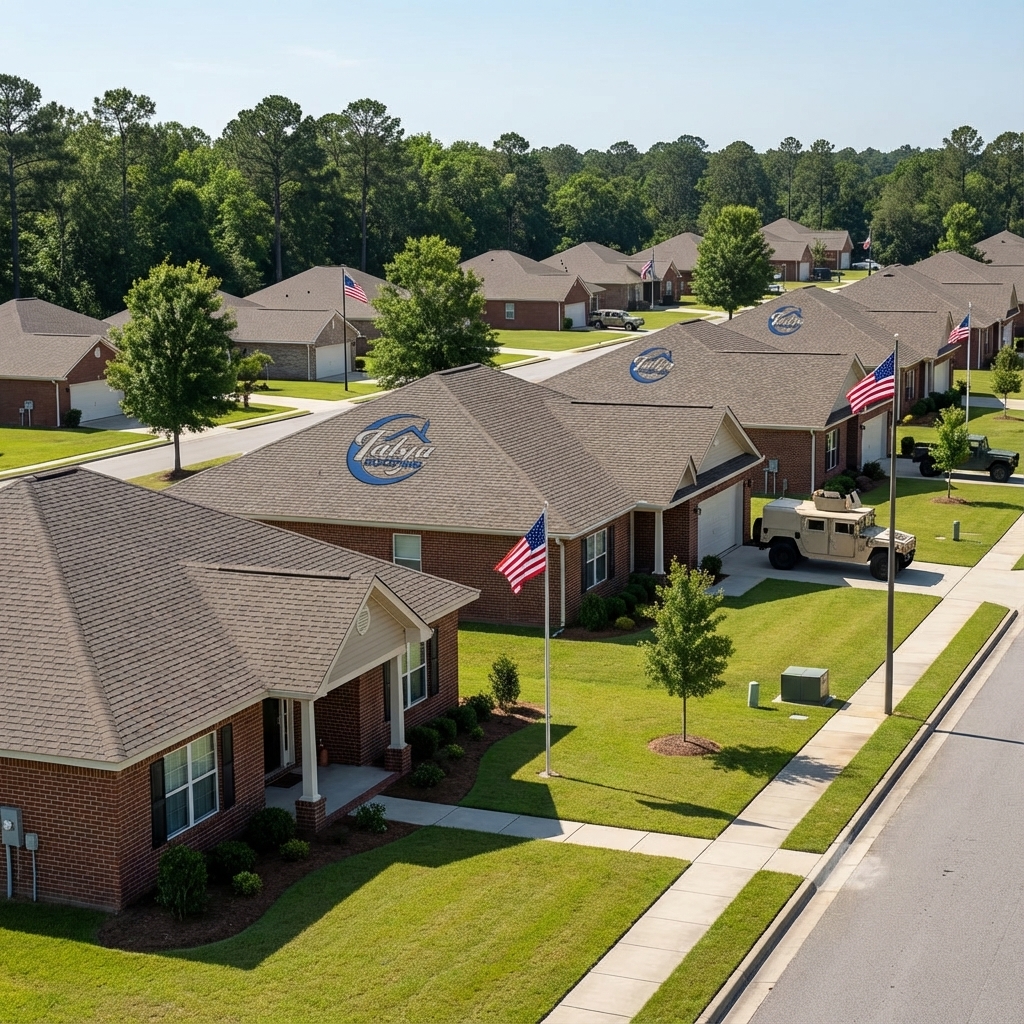 Military housing neighborhood near Fort Stewart Georgia with quality roofing