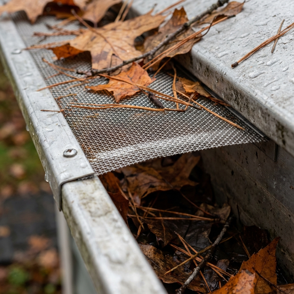 Gutter guard mesh detail