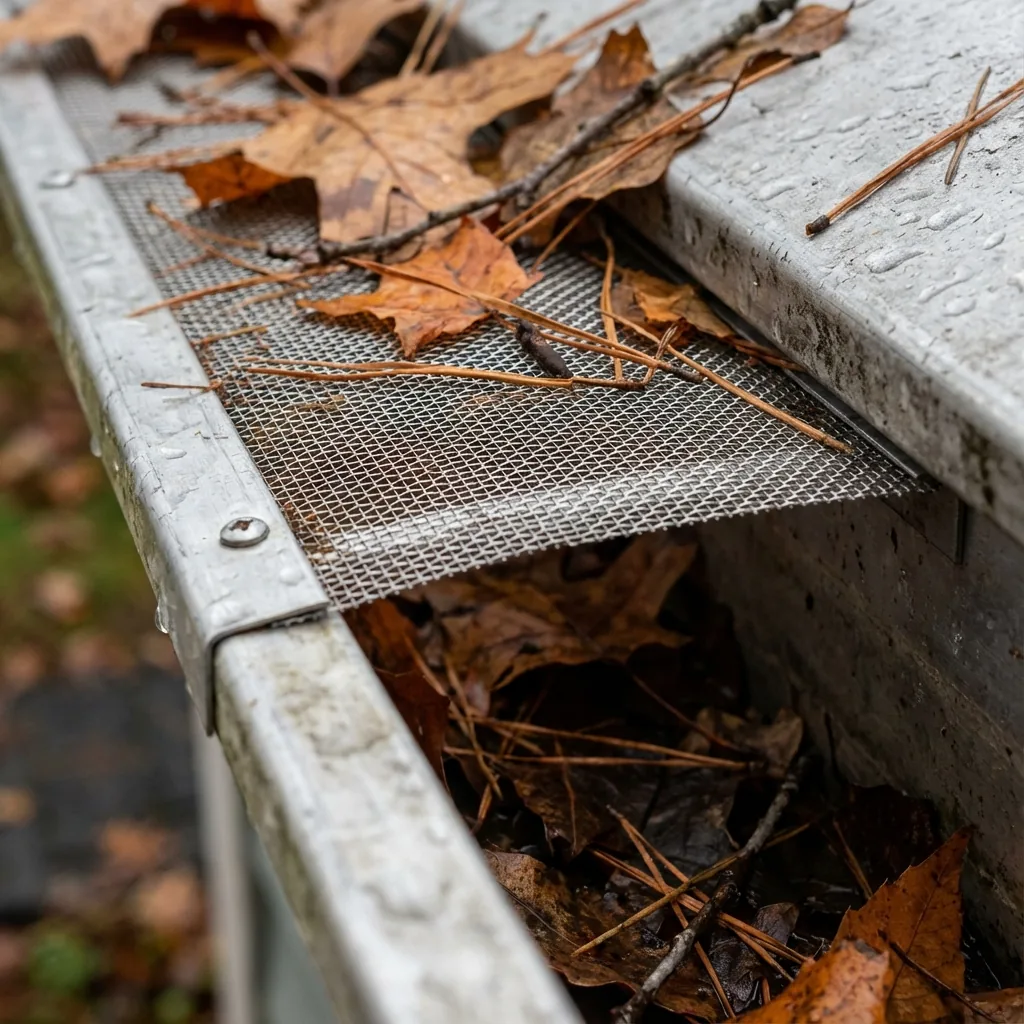 Gutter guard mesh detail