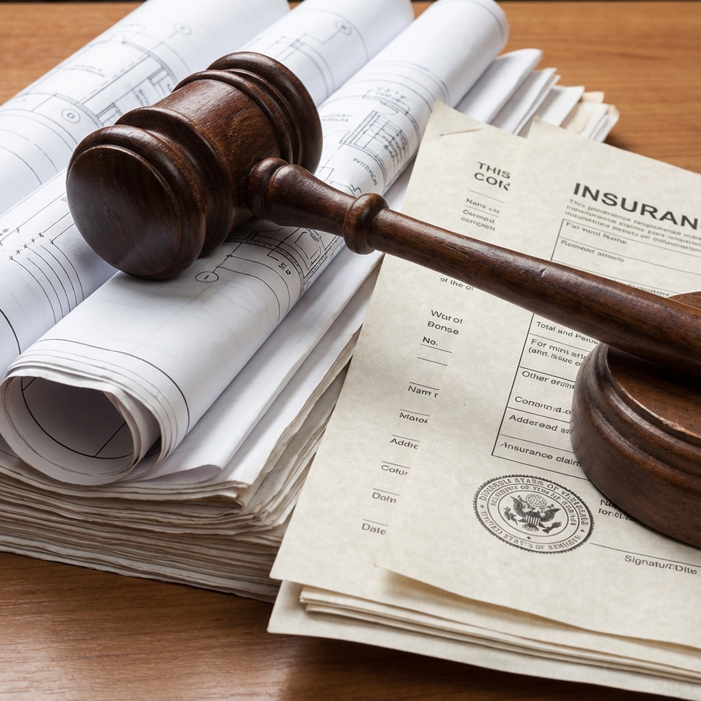 Legal documents and gavel representing insurance disputes